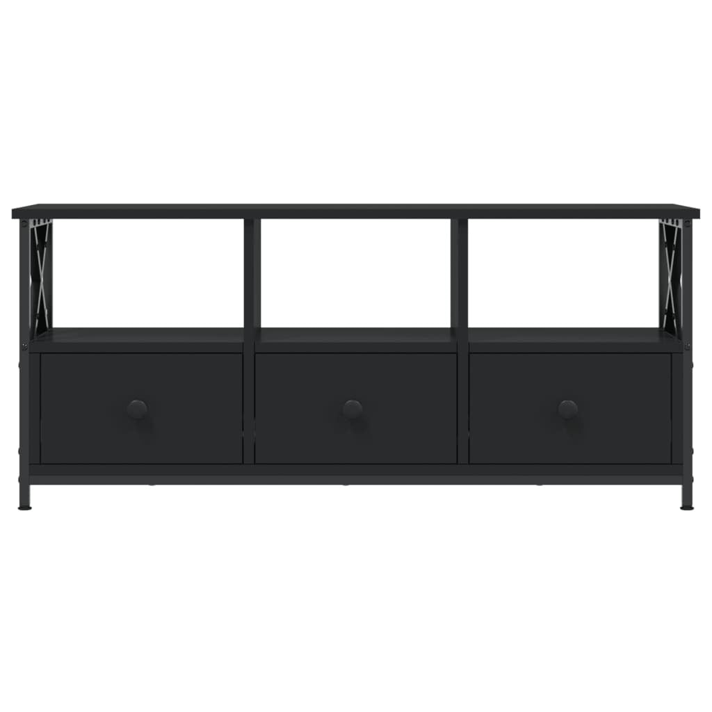 TV Cabinet Black 102x33x45 cm Engineered Wood&Iron
