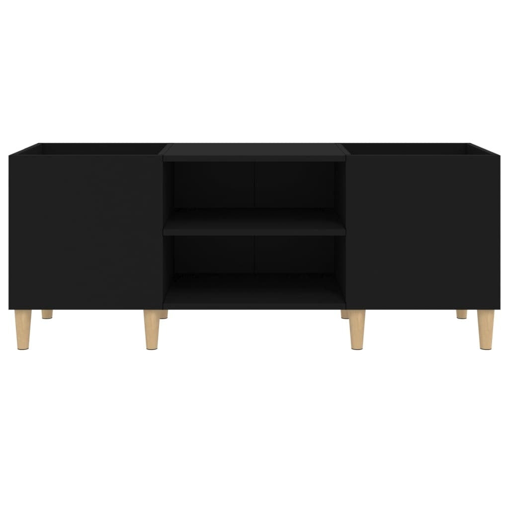 Record Cabinet Black 121x38x48 cm Engineered Wood