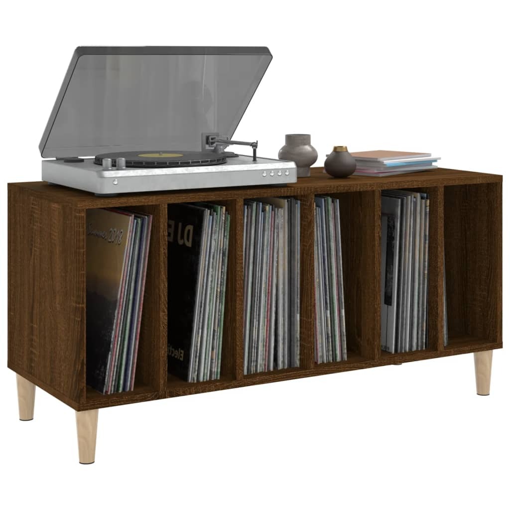 Record Cabinet Brown Oak 100x38x48 cm Engineered Wood