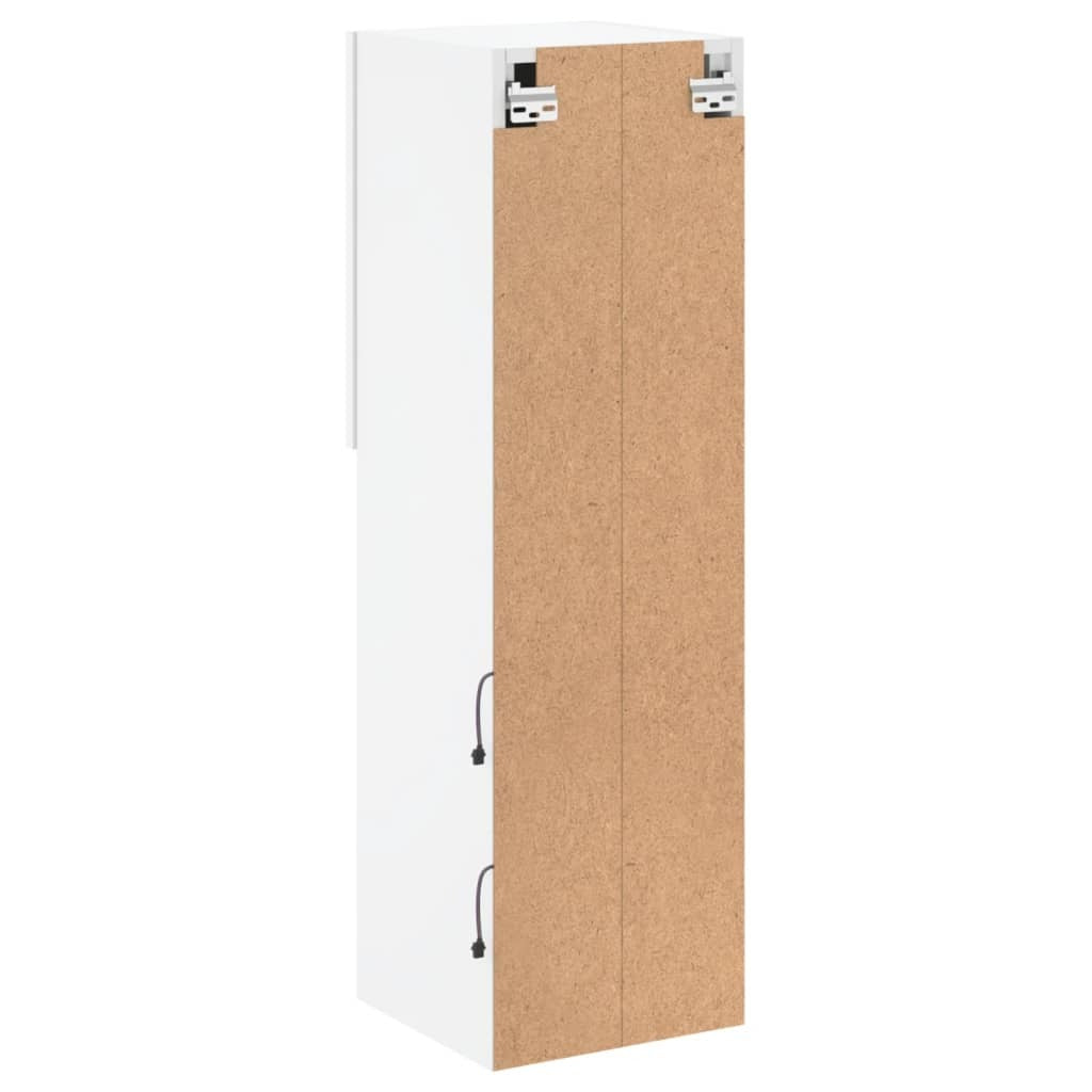 TV Cabinet with LED Lights White 30.5x30x102 cm