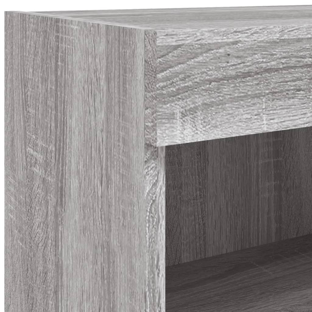 TV Cabinet with LED Lights Grey Sonoma 80x30x30 cm