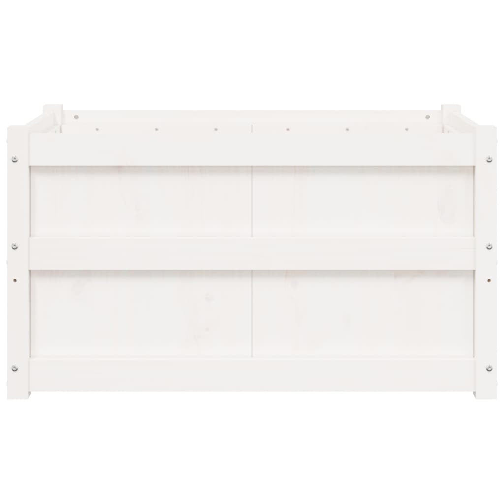 Garden Planters 2 pcs White Solid Wood Pine
