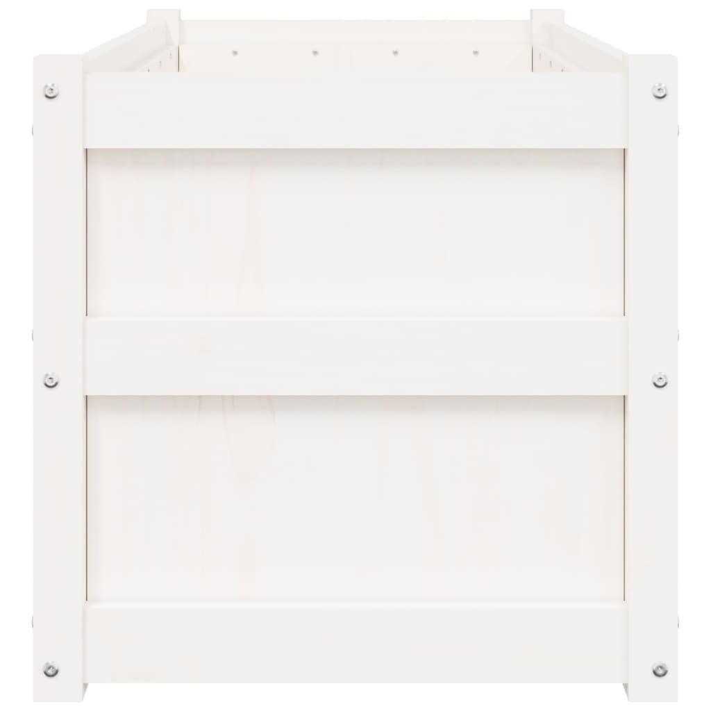 Garden Planters 2 pcs White Solid Wood Pine