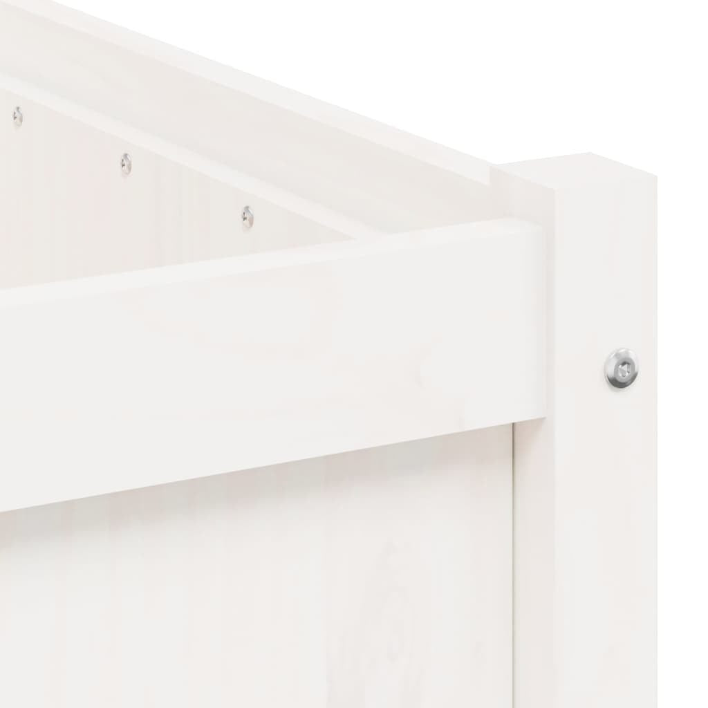 Garden Planters 2 pcs White Solid Wood Pine