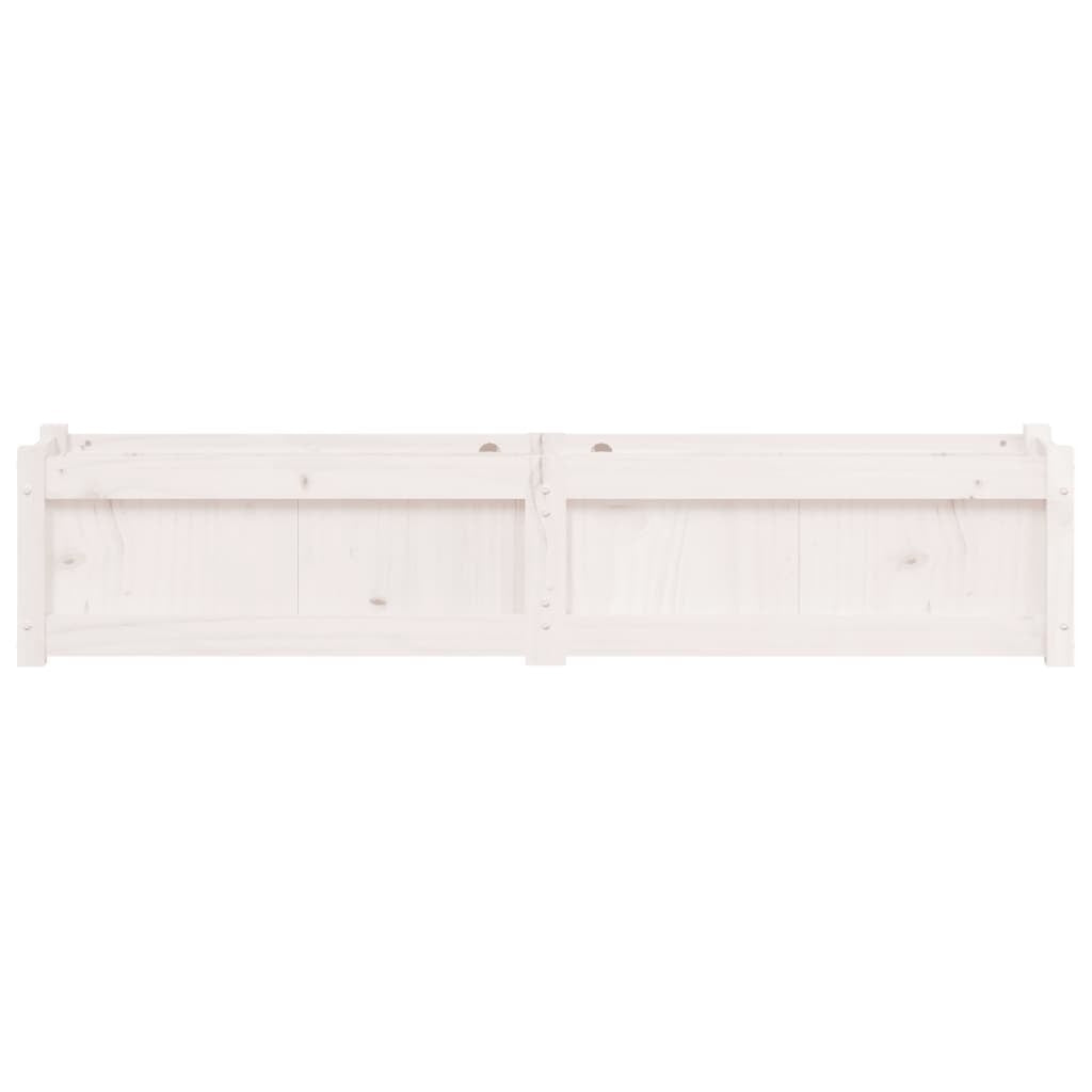 Garden Planters 2 pcs White Solid Wood Pine