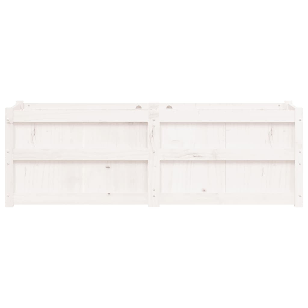 Garden Planter White 150x50x50 cm Solid Wood Pine