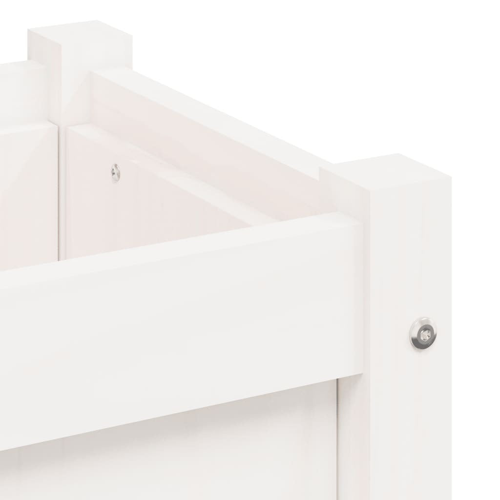 Garden Planter White 150x50x70 cm Solid Wood Pine