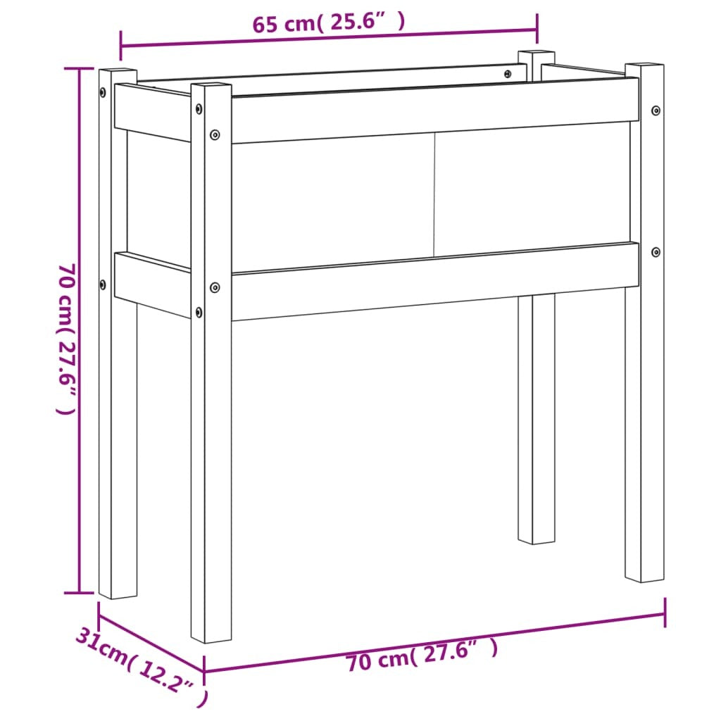 Garden Planter with Legs 70x31x70 cm Impregnated Wood Pine