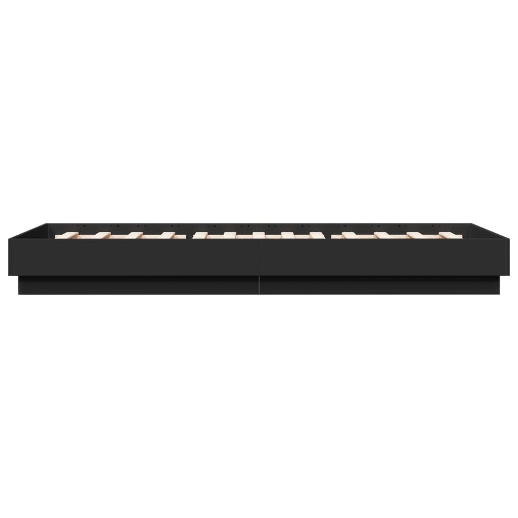 Bed Frame without Mattress with LED Lights Black 100x200 cm