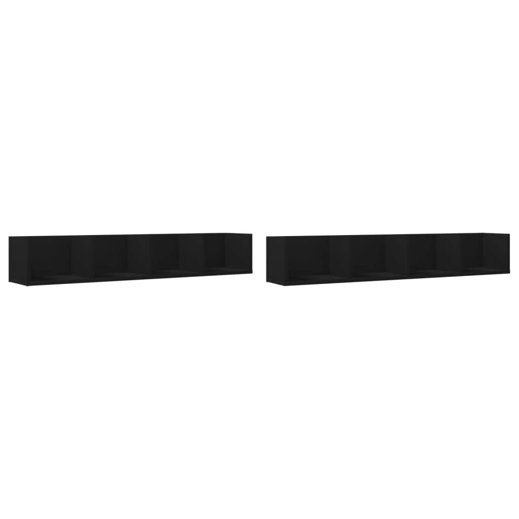 Wall Cabinets 2 pcs Black 99x18x16.5 cm Engineered Wood