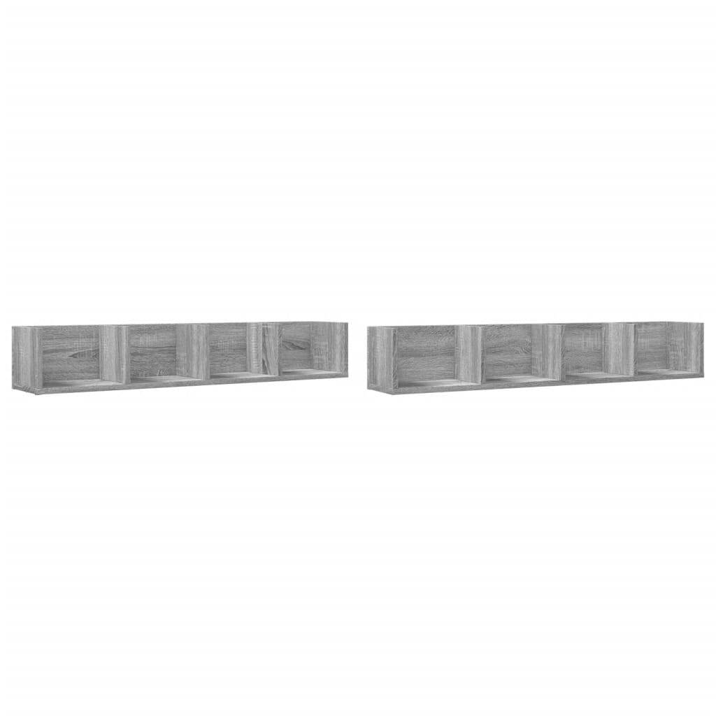 Wall Cabinets 2 pcs Grey Sonoma 99x18x16.5 cm Engineered Wood
