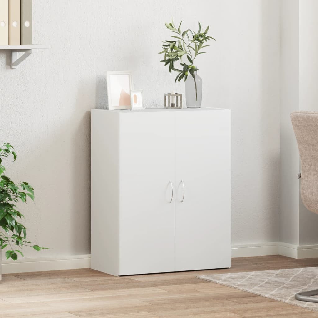 File Cabinet White 60x32x77.5 cm Engineered Wood