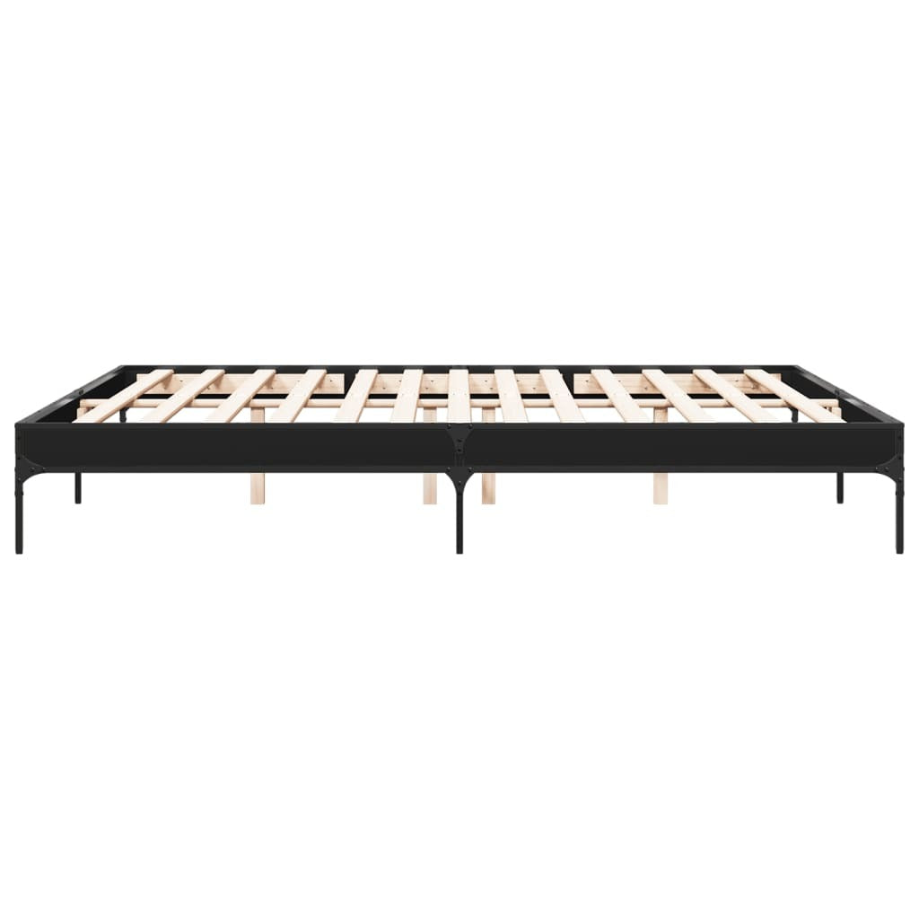 Bed Frame without Mattress Black 200x200 cm
