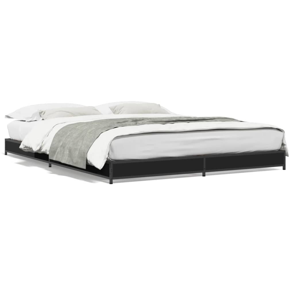 Bed Frame without Mattress Black 120x200 cm