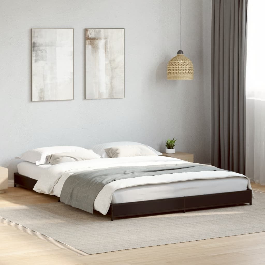 Bed Frame without Mattress Black 120x200 cm