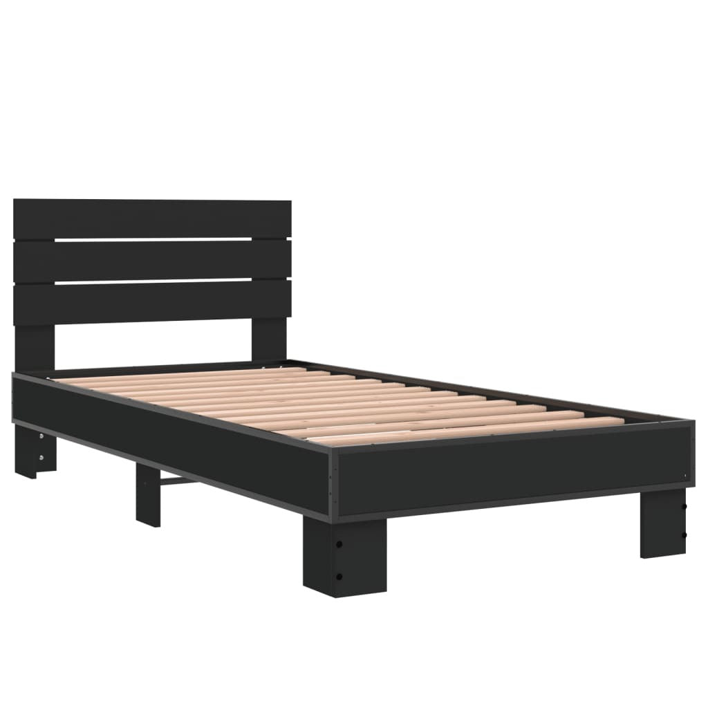 Bed Frame without Mattress Black 75x190 cm Small Single