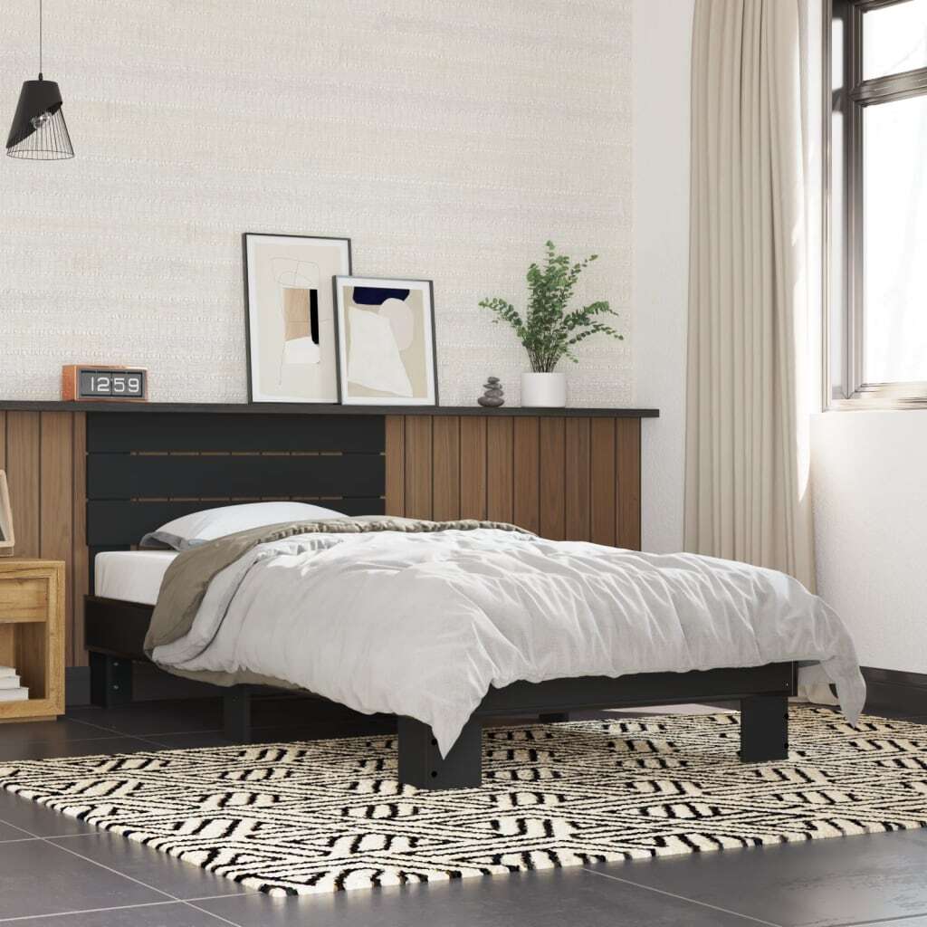 Bed Frame without Mattress Black 75x190 cm Small Single