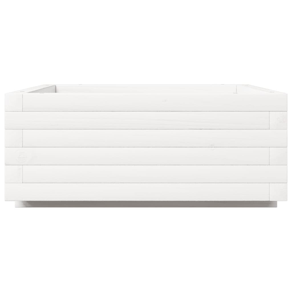 Garden Planter White 60x60x26.5 cm Solid Wood Pine