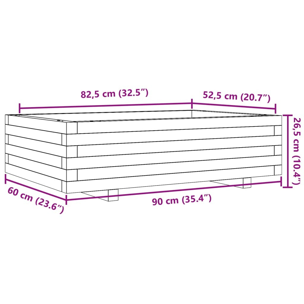 Garden Planter 90x60x26.5 cm Solid Wood Pine