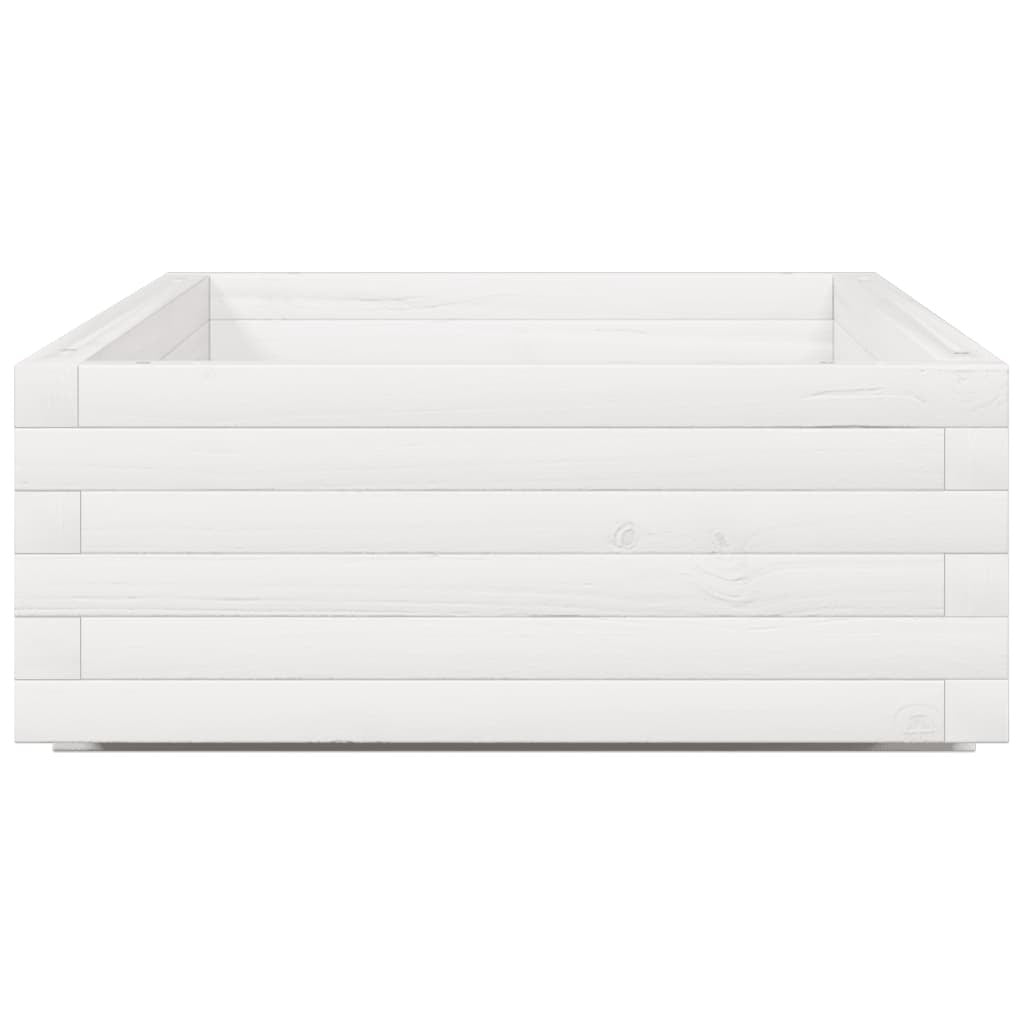 Garden Planter White 110x60x26.5 cm Solid Wood Pine
