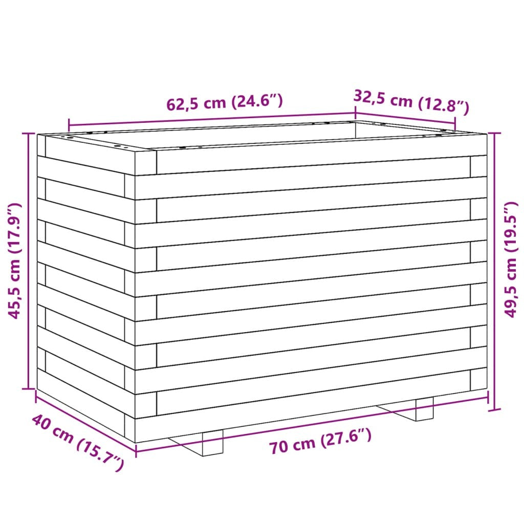 Garden Planter 70x40x49.5 cm Impregnated Wood Pine
