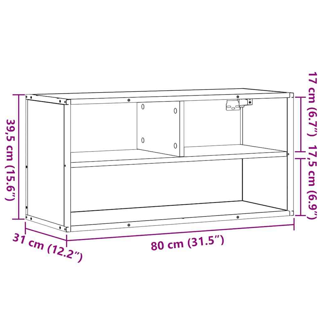TV Cabinet Black 80x31x39.5 cm Engineered Wood and Metal