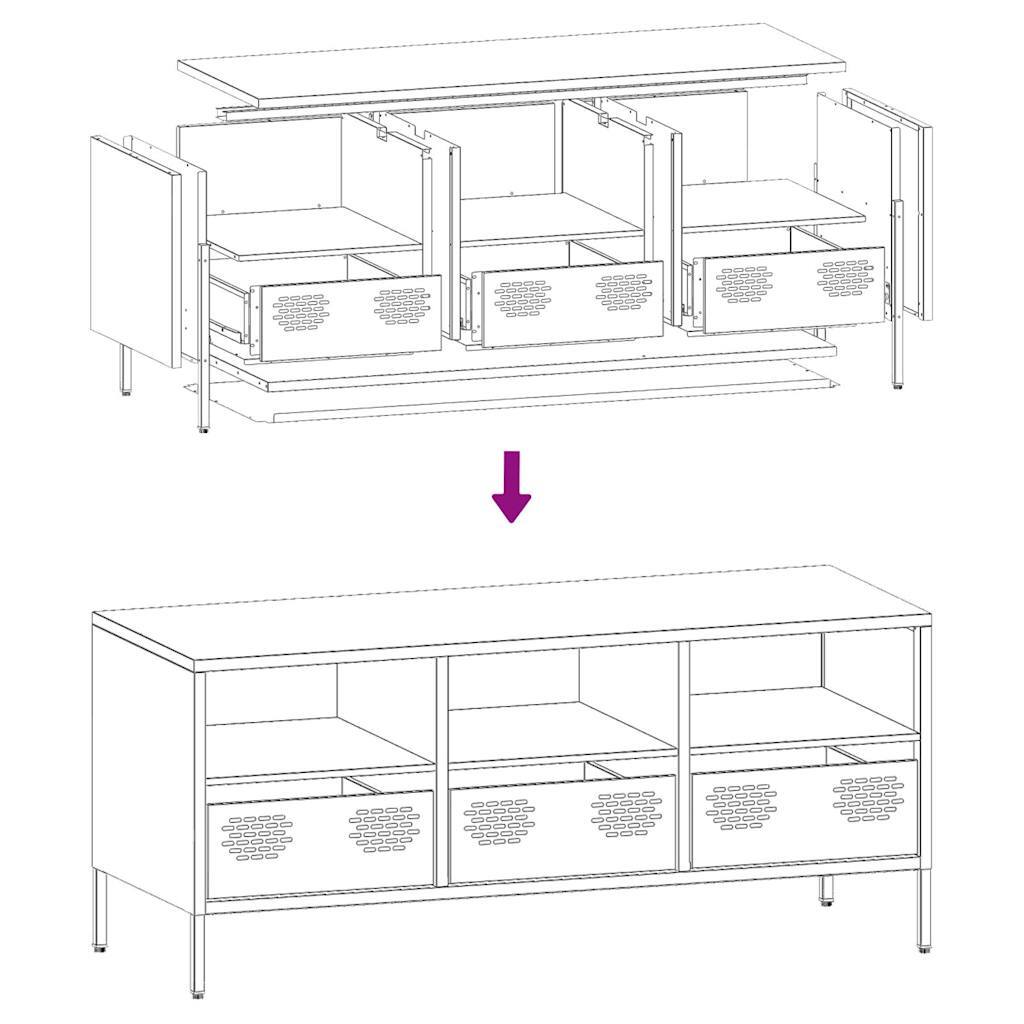 TV Cabinet Black 101.5x39x43.5 cm Cold-rolled Steel