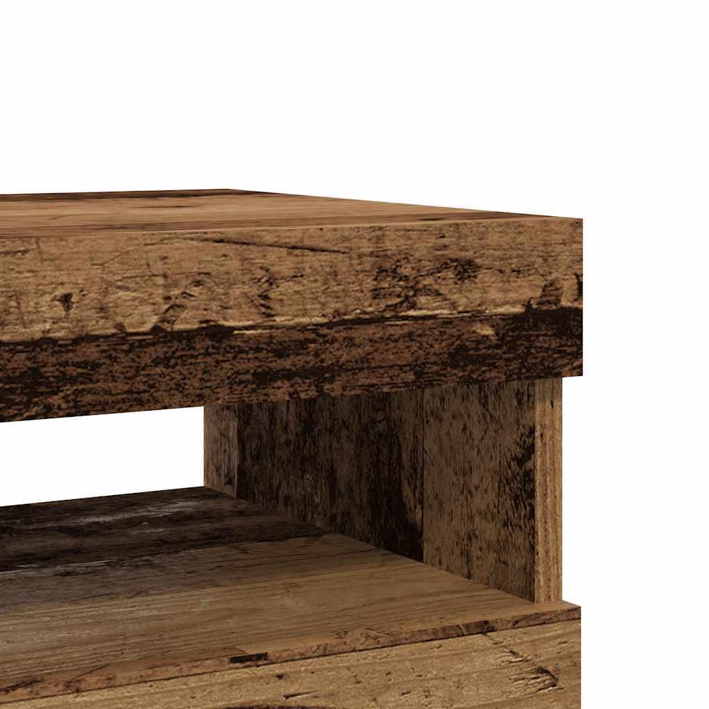 TV Cabinets with LED Lights 2 pcs Old Wood Engineered Wood