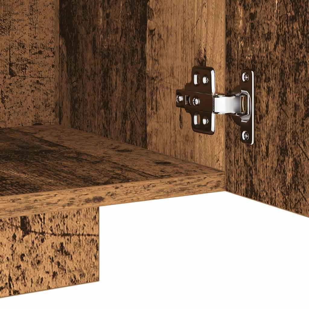 TV Cabinet with LED Lights Old Wood 160x35x40 cm Engineered Wood