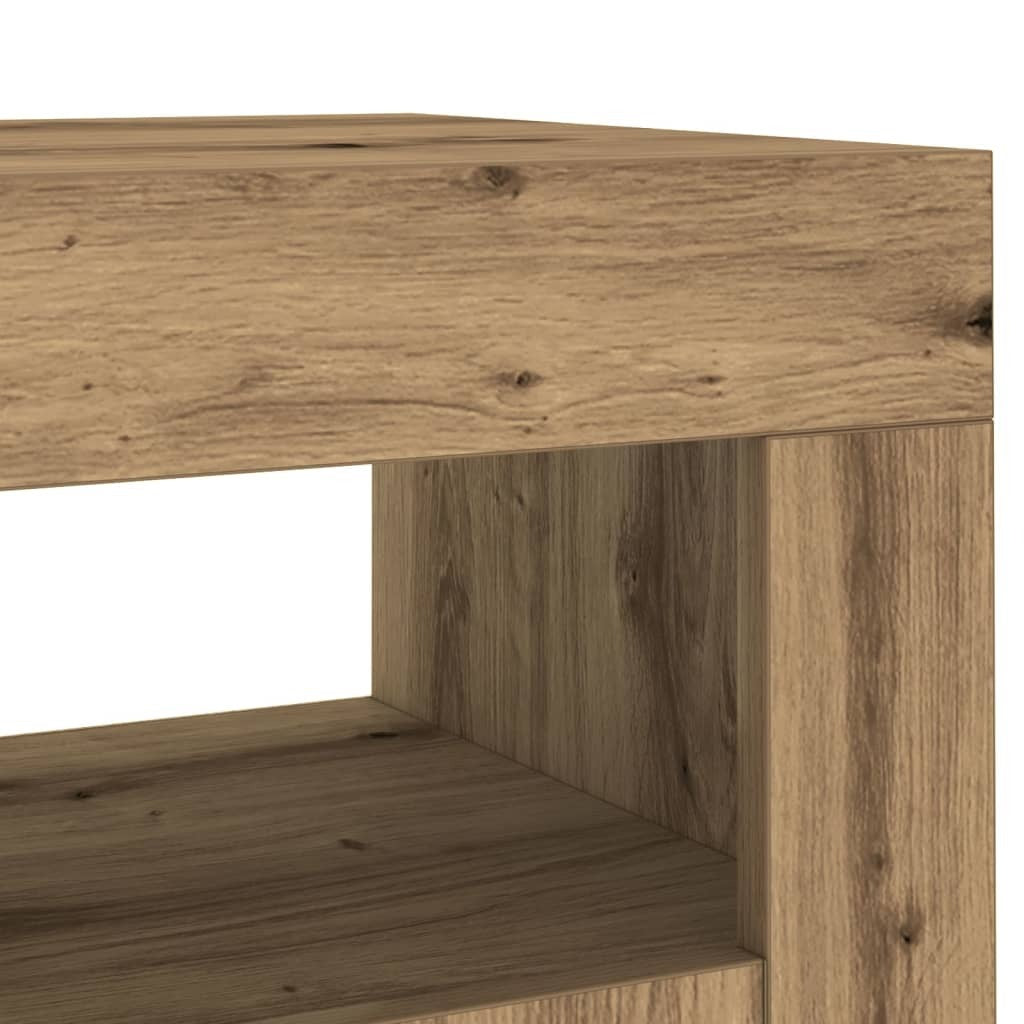 Sideboard with LED Lights Artisan Oak 80x35x75 cm Engineered Wood