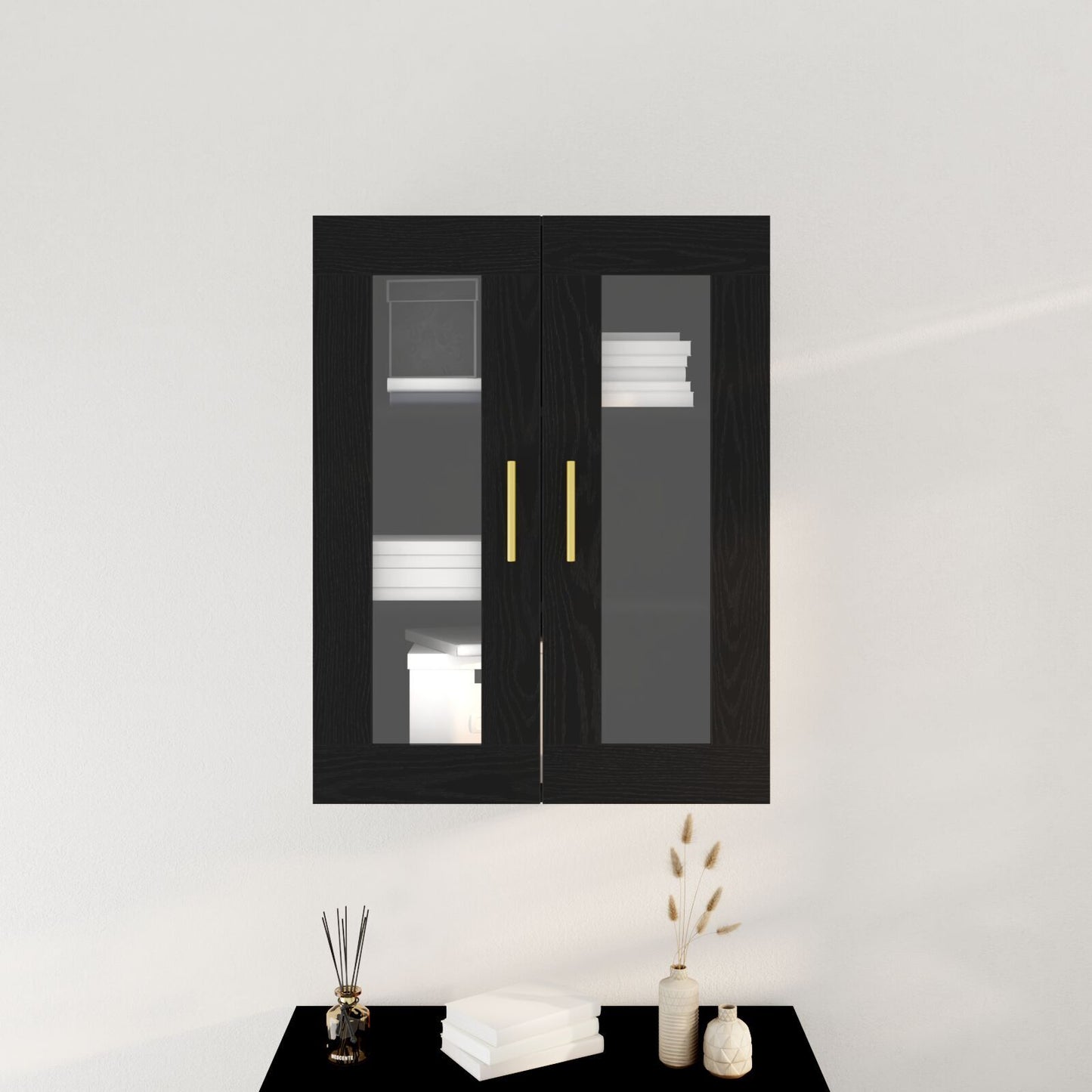Wall-mounted Cabinet Wall-mounted Black oak 69.5 x 34 x 90 cm
