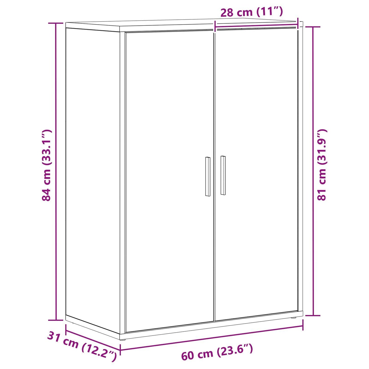 Sideboard Artisan oak 60 x 31 x 84 cm Engineered wood