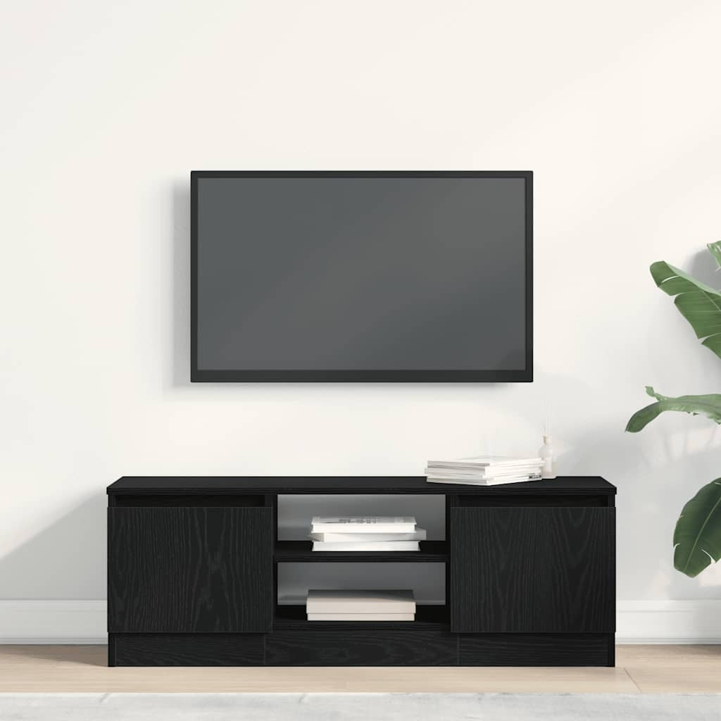 TV Cabinet Black Oak 102x30x36 cm Engineered Wood