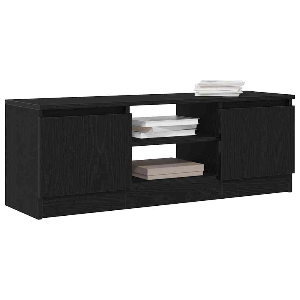 TV Cabinet Black Oak 102x30x36 cm Engineered Wood
