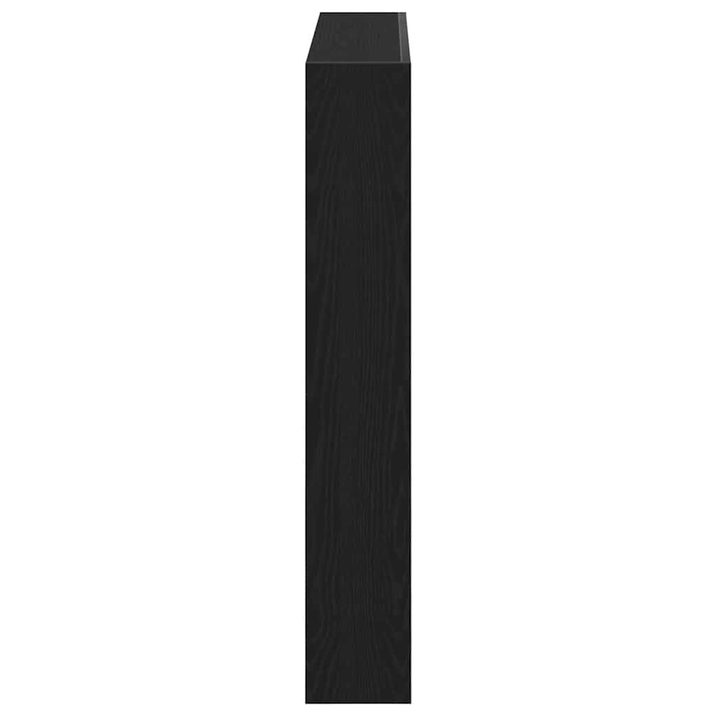 Headboard Cabinet with LED Black Oak 100x17x102 cm