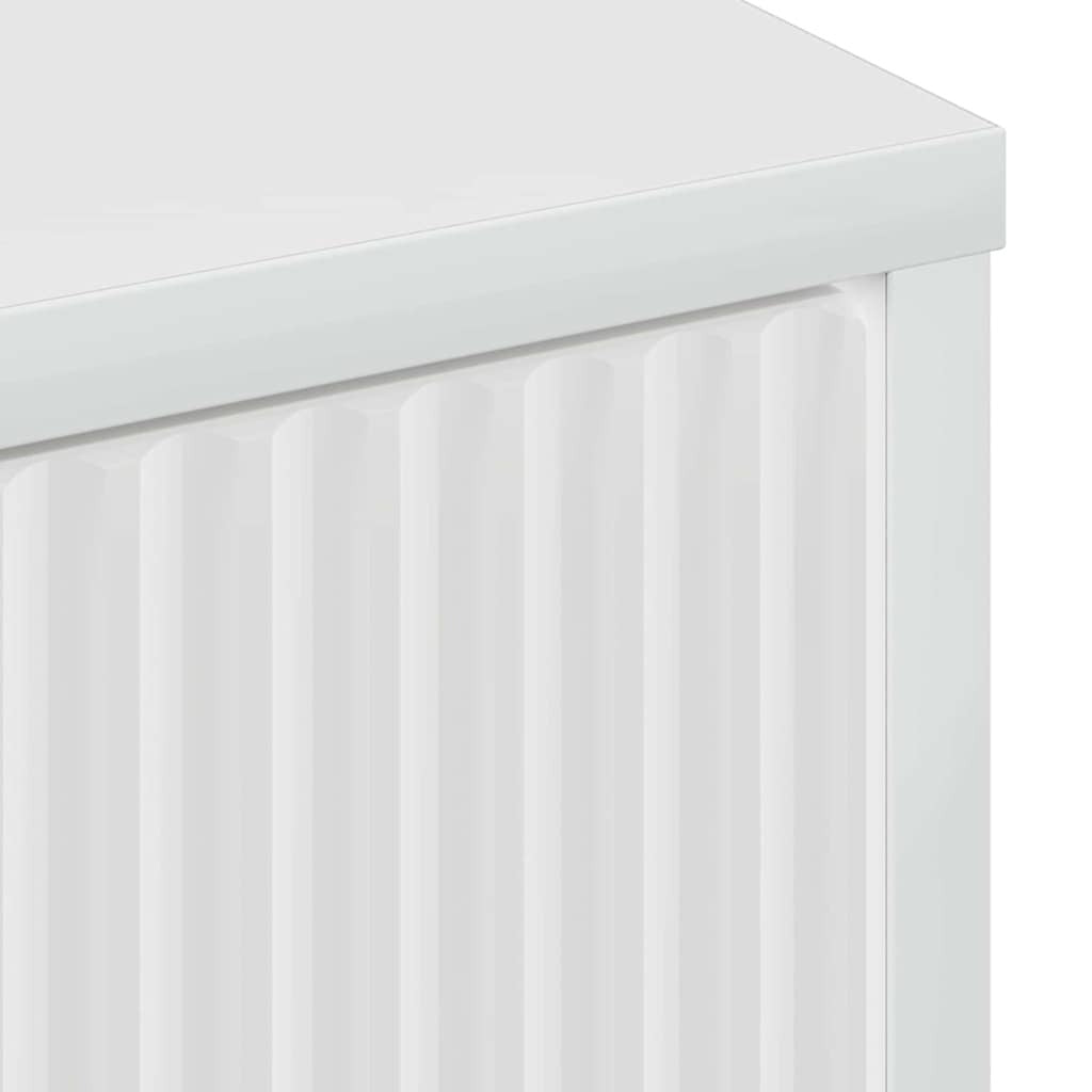 Sideboard High gloss white 89.5 x 33 x 82 cm Engineered wood