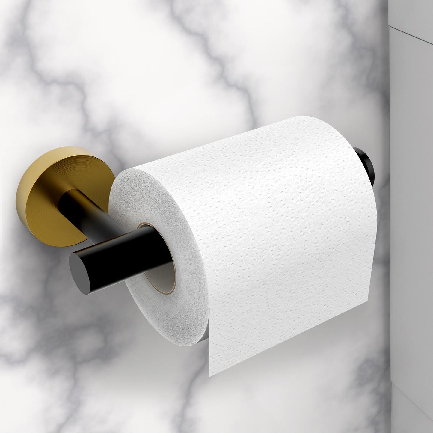 VINSANI 1pk TOILET ROLL DISPENSER BLACK & GOLDEN 1010078