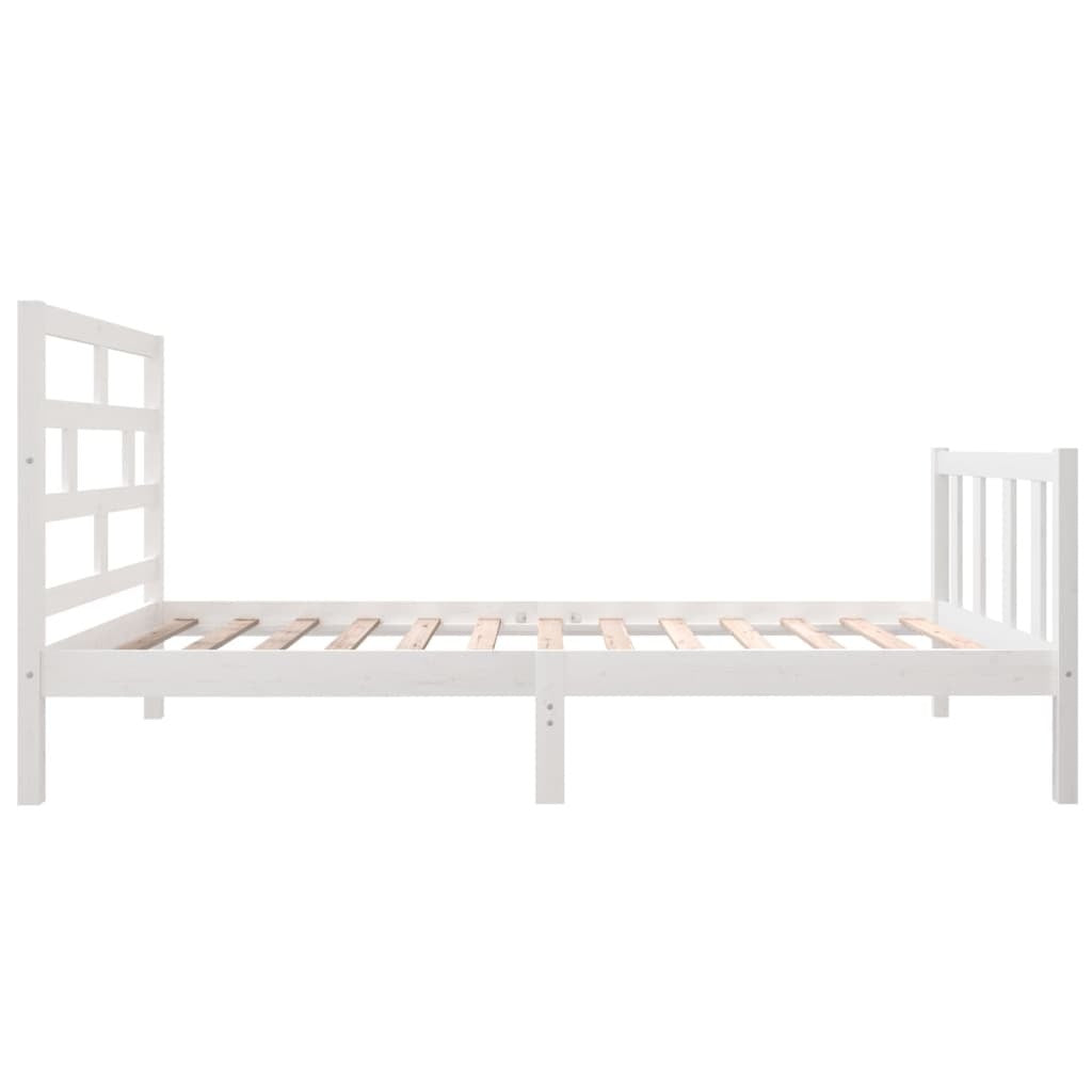 Bed Frame White Solid Wood Pine 90x200 cm