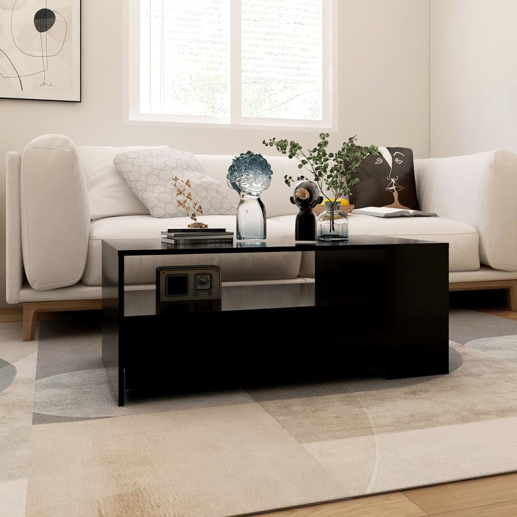 Coffee Table Black 102x55x42 cm Engineered Wood