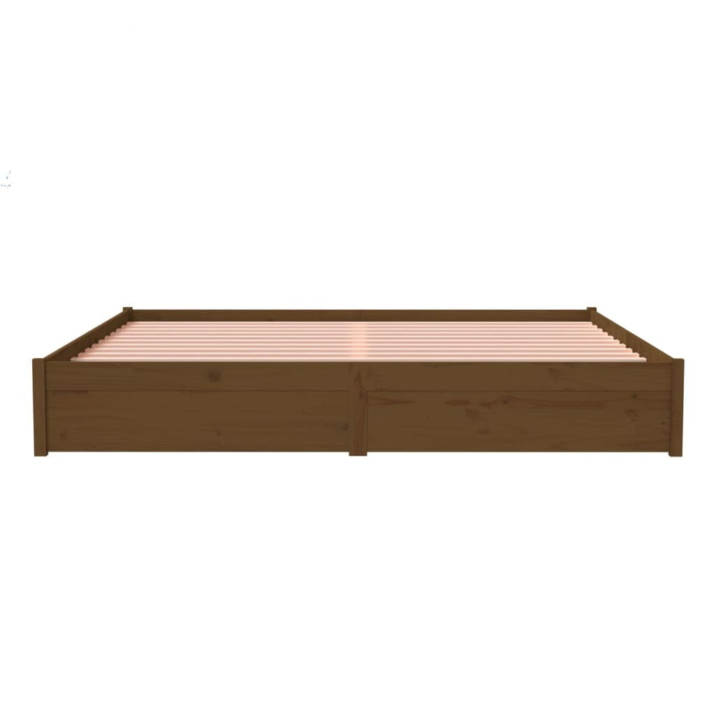 Bed Frame Honey Brown Solid Wood 200x200 cm