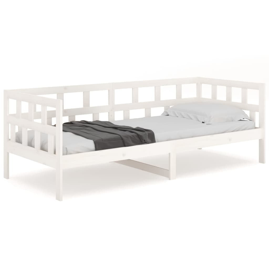 Day Bed White Solid Wood Pine 80x200 cm