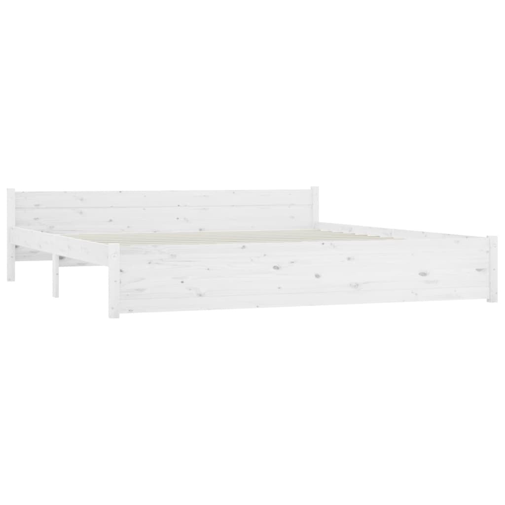 Bed Frame with Drawers White 200x200 cm