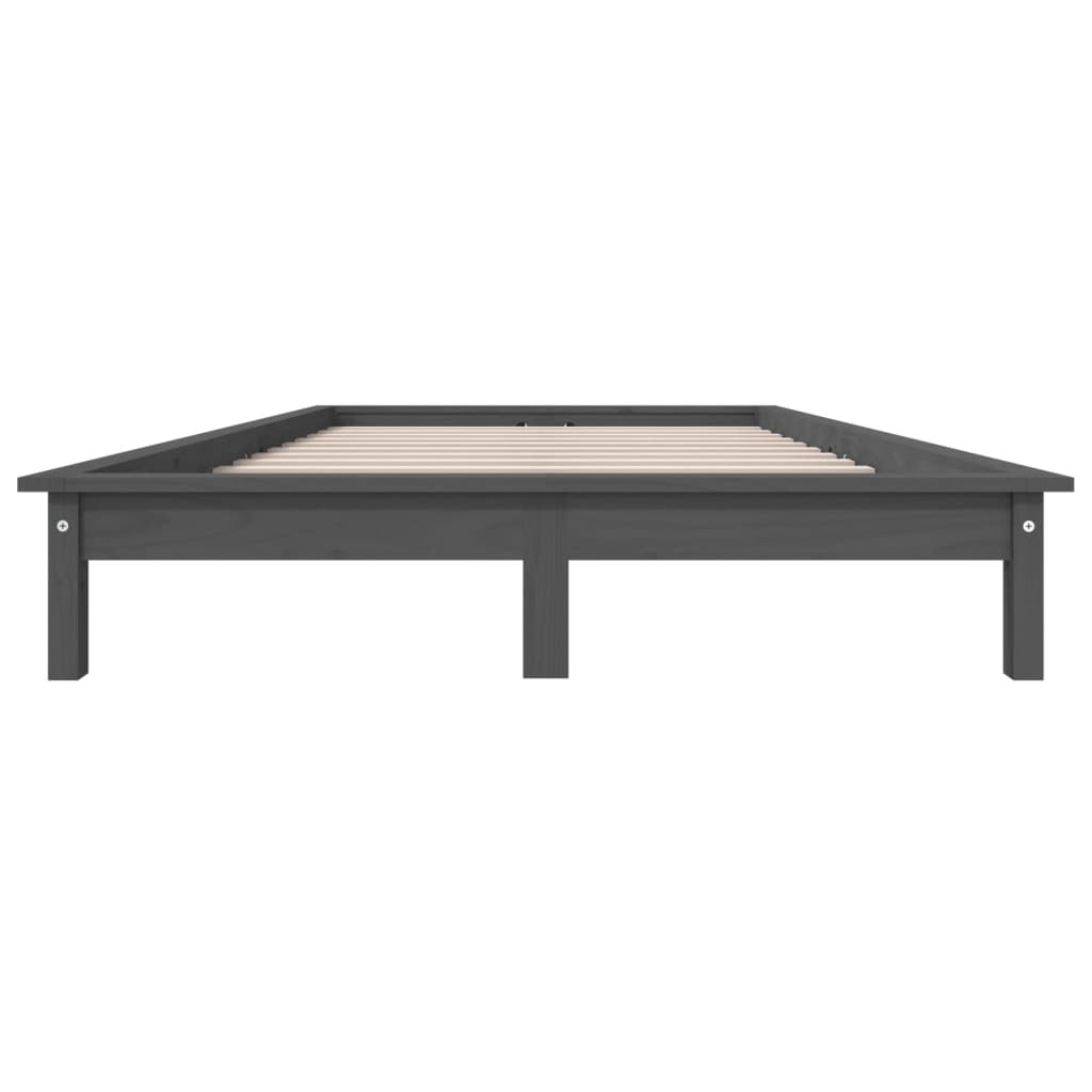Bed Frame Grey 180x200 cm Solid Wood Pine 6FT Super King