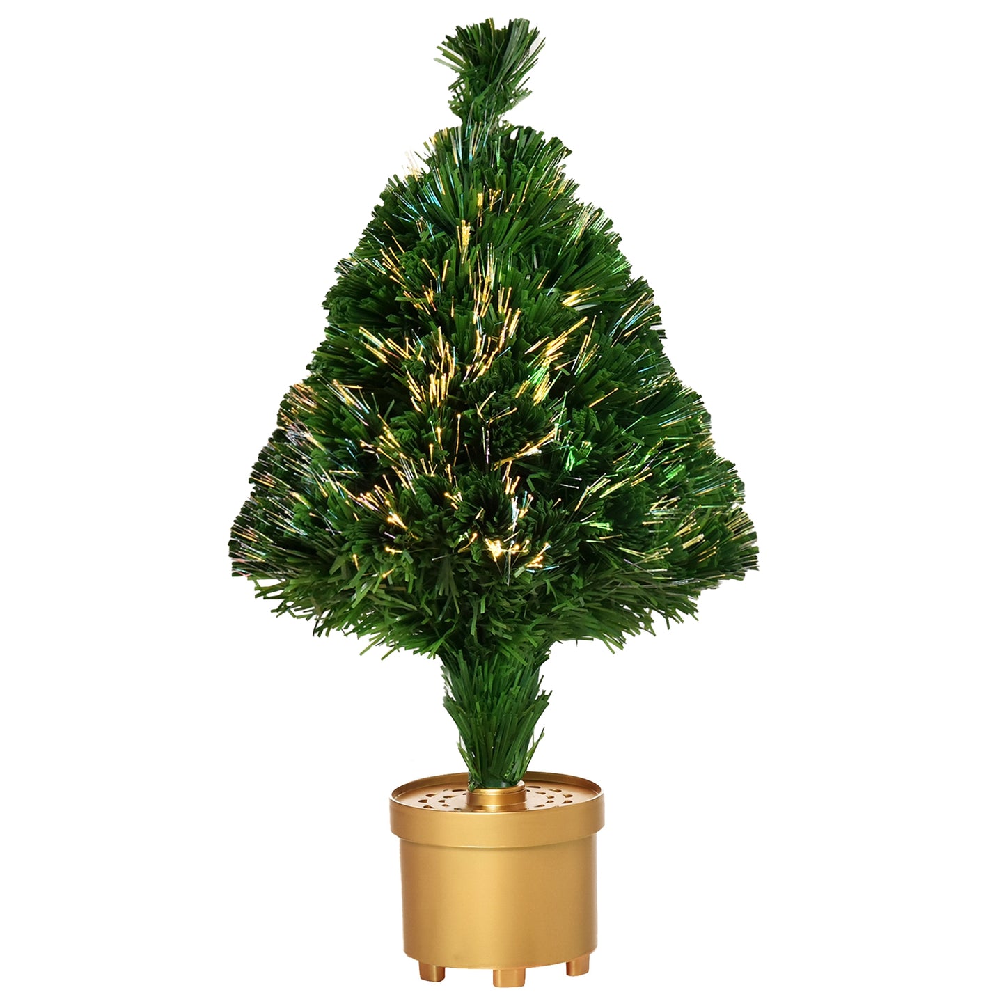 2FT Prelit Artificial Christmas Tree Fiber LED Table Deco Multi-Color Green