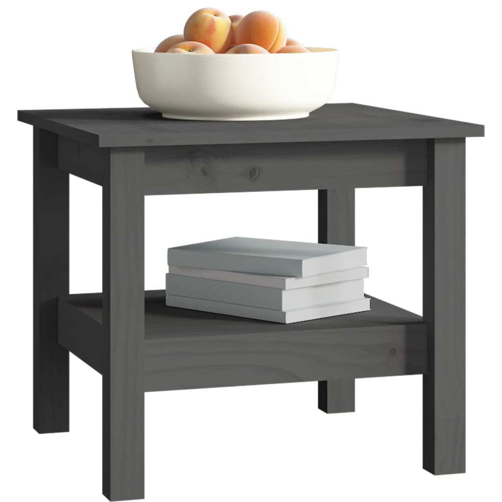 Coffee Table Grey 45x45x40 cm Solid Wood Pine