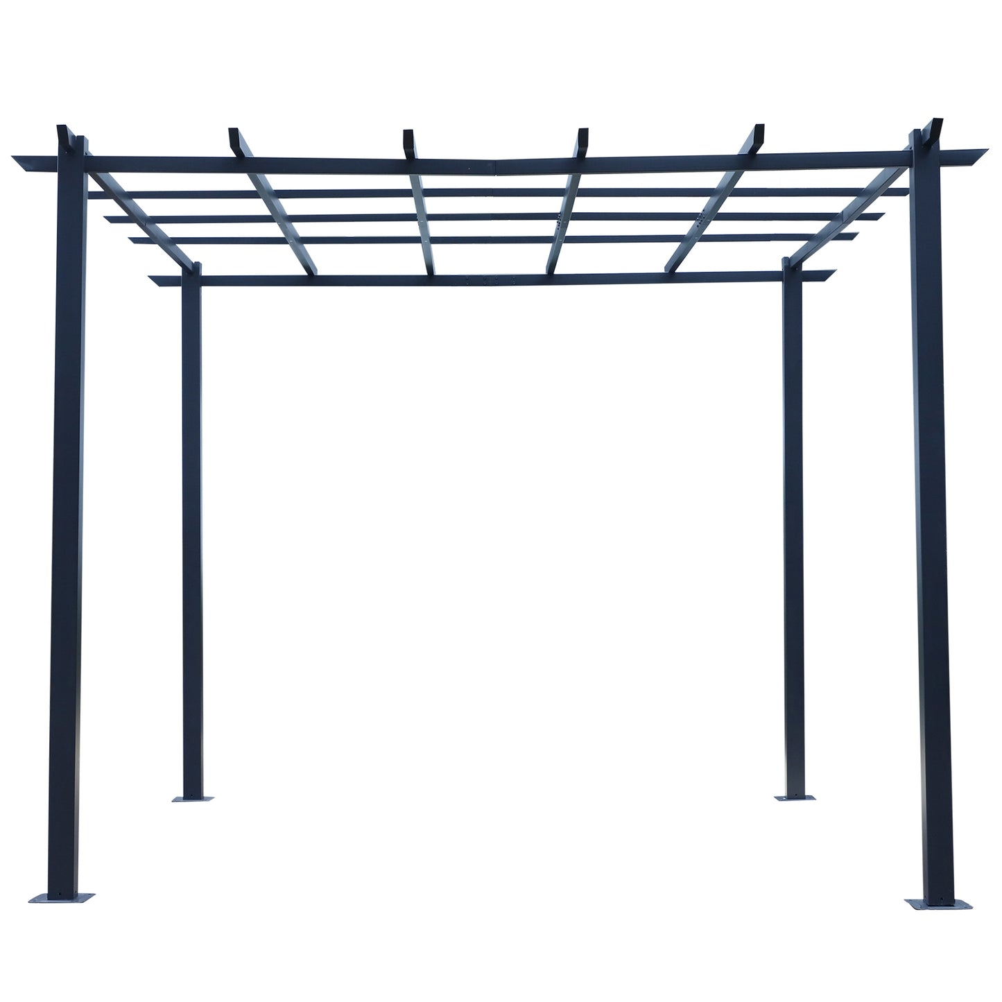 3x3 m Metal Pergola, 300Lx300Wx230H cm-Black