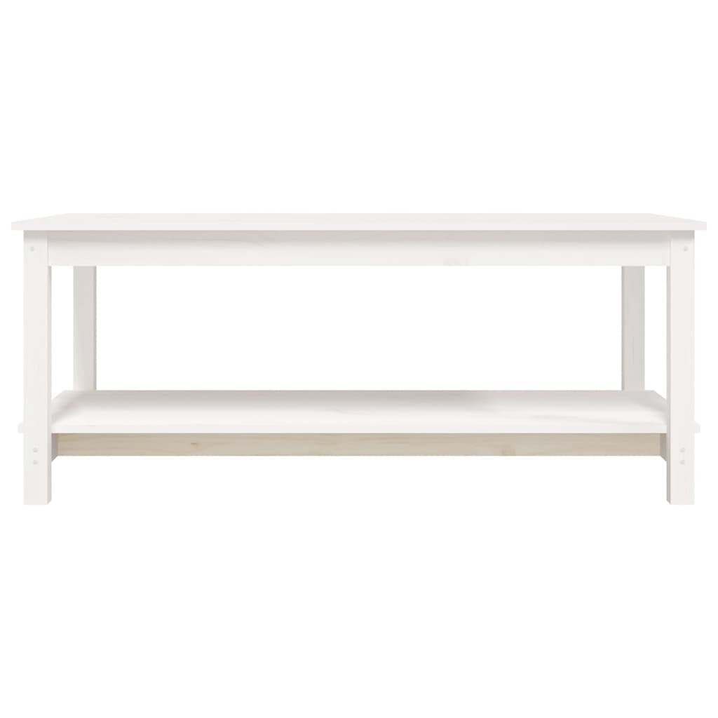 Coffee Table White 110x55x45 cm Solid Wood Pine