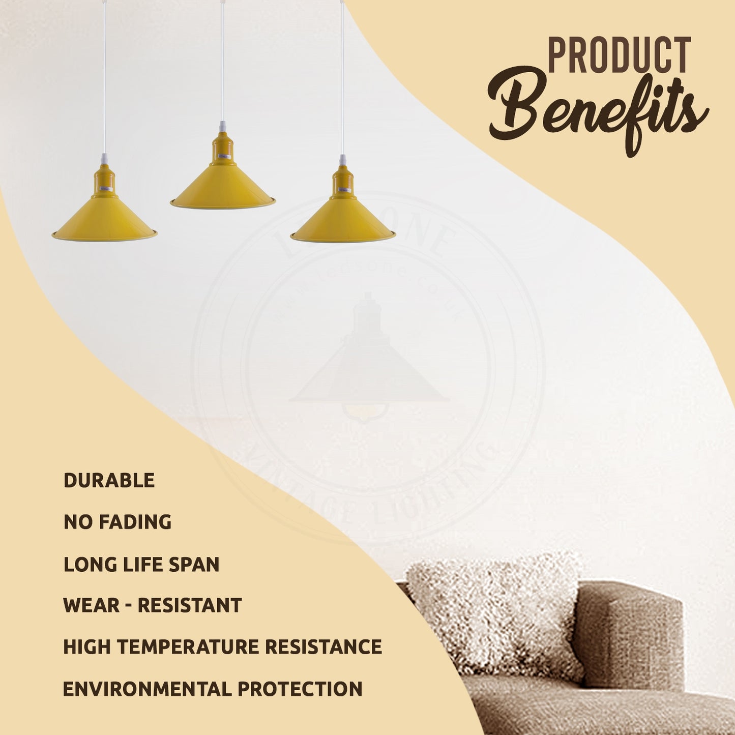 Industrial Vintage Loft Kitchen Bar 3 Lights Fittings Ceiling Cone Metal E27 White with bulb