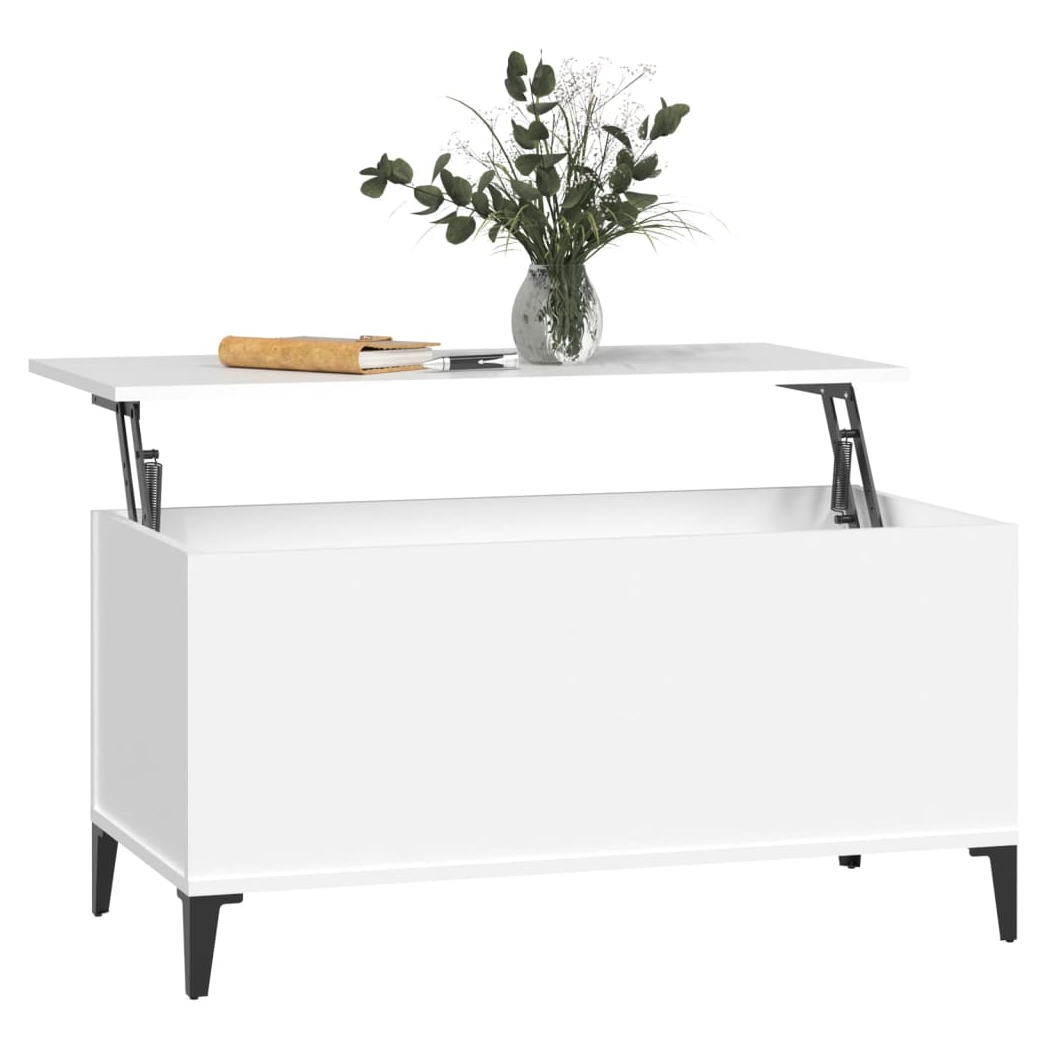 Coffee Table White 90x44.5x45 cm Engineered Wood