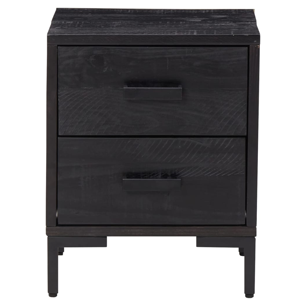 Bedside Cabinet Black 36x30x45 cm Solid Pinewood